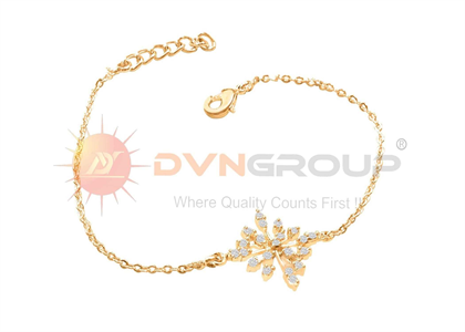 Gold Plated CZ Flower Shaped Bracelet